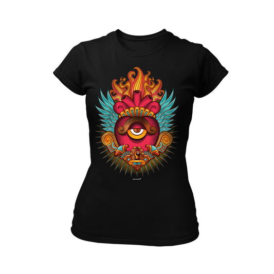 Playera Corazón en Llamas Dama – Pasión y Cultura Mexicana | Karani Art