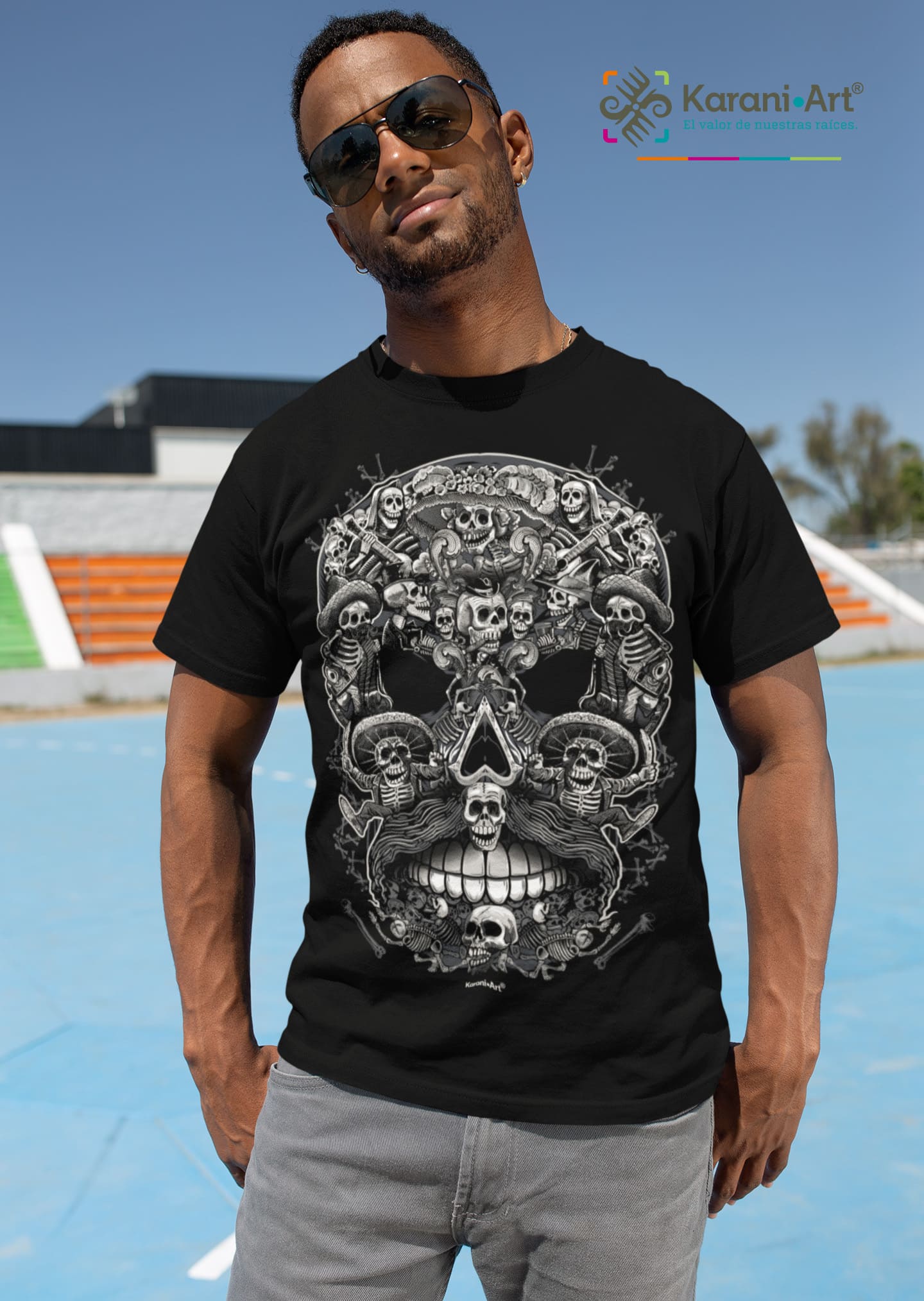 Calavera Posadas Playera para Hombre