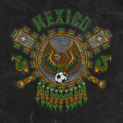 Playera Escudo Azteca | Emblema Guerrero del Fútbol Ancestral