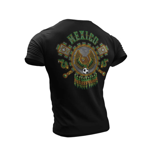 Playera Escudo Azteca | Emblema Guerrero del Fútbol Ancestral