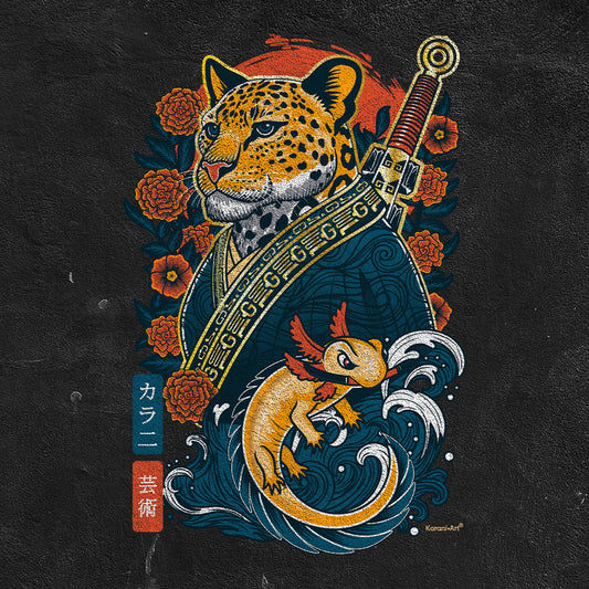 Playera de Hombre Jaguar Irezumi | Guardián de los Dos Soles