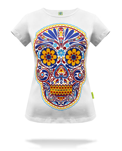 Playera-Calavera-Sugar-dama-blanca