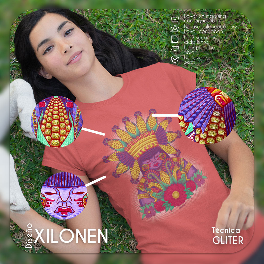 Xilonen Playera para Mujer | Diseño Mexicano y Exclusivo