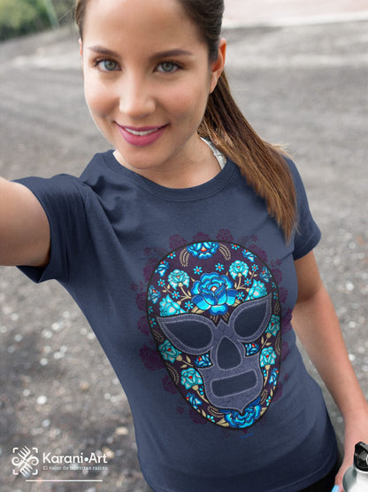 Luchador Tehuano Playera para Dama | Diseño Mexicano y Exclusivo