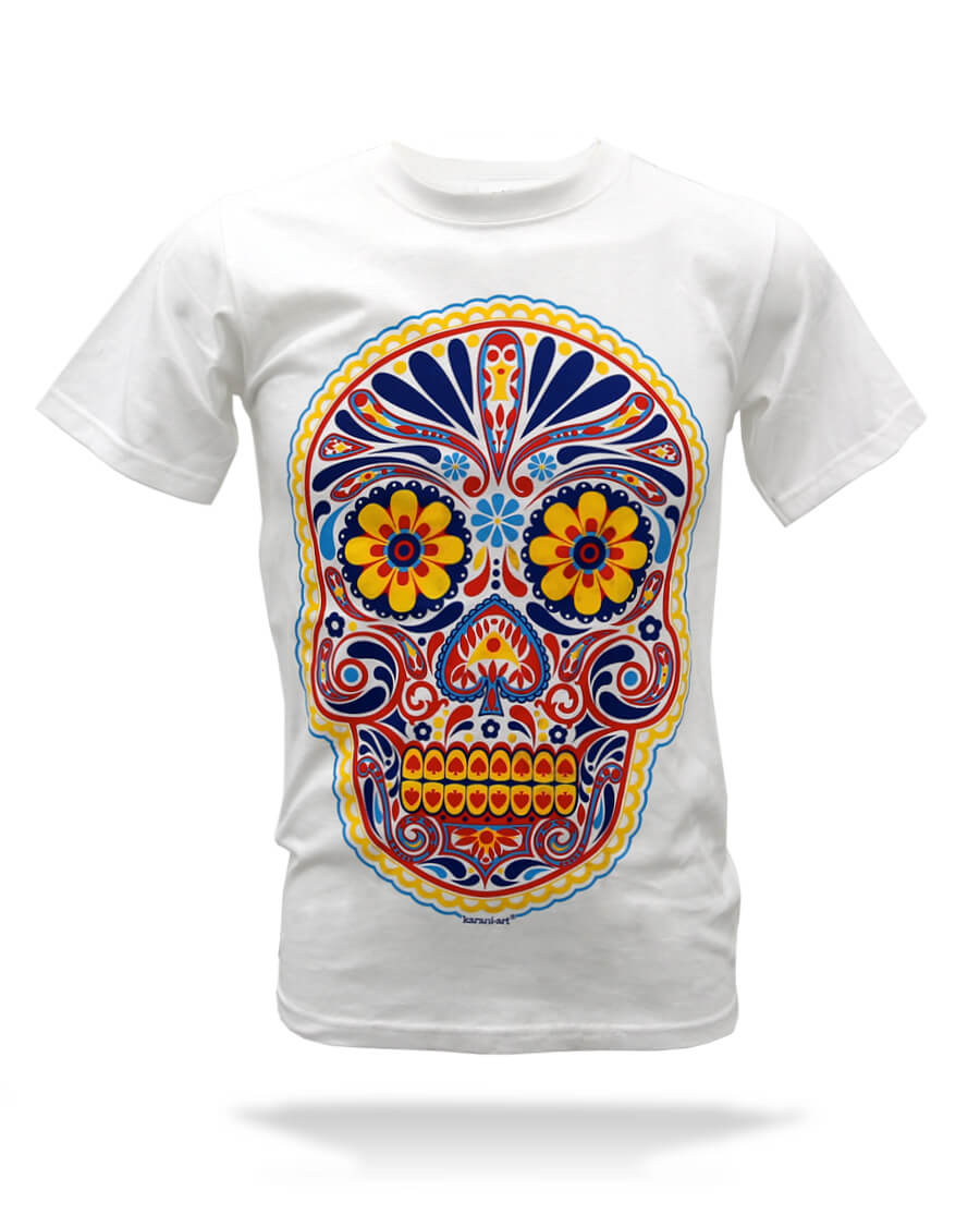 Playera De Calavera De Dia De Muertos Playera Calavera Mexicana