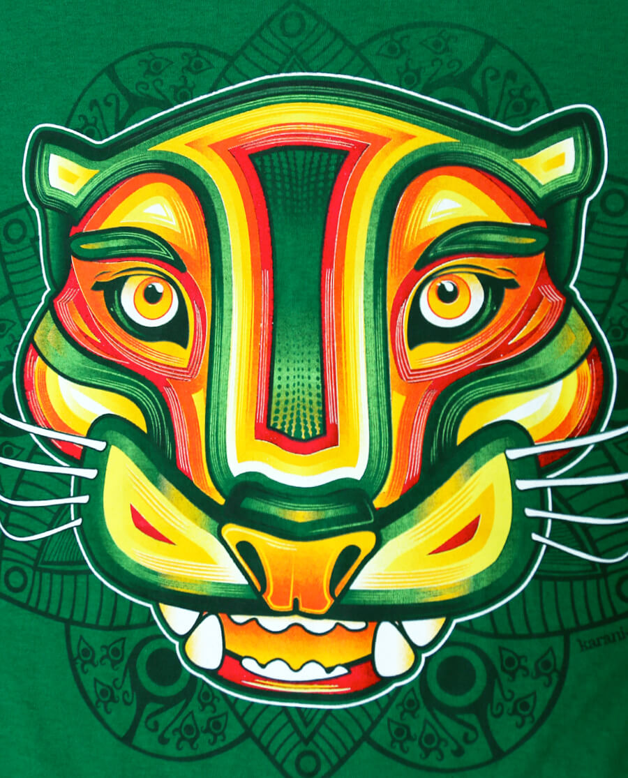 Playera-Hombre-jaguar-rastafari-verde-jade-detalle